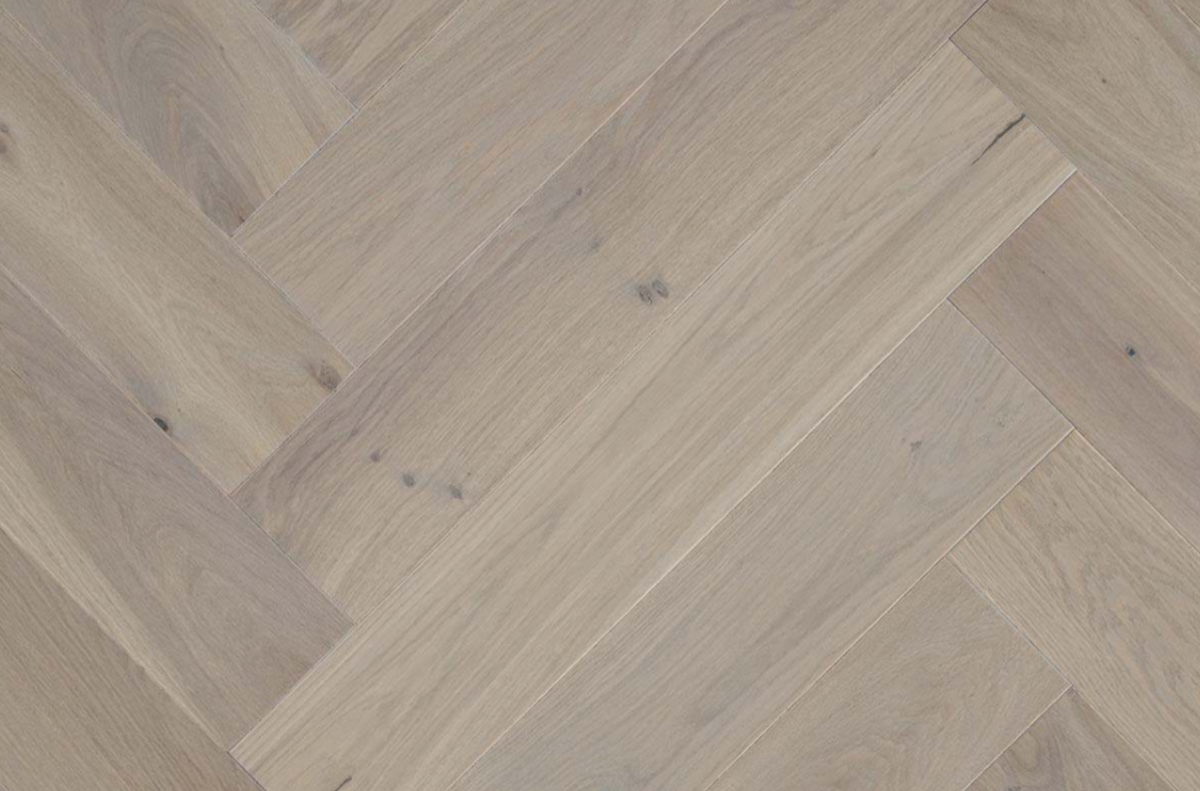CLE00410 Classic Grade Smoky Grey Matt Lacquered Engineered European Oak Herringbone