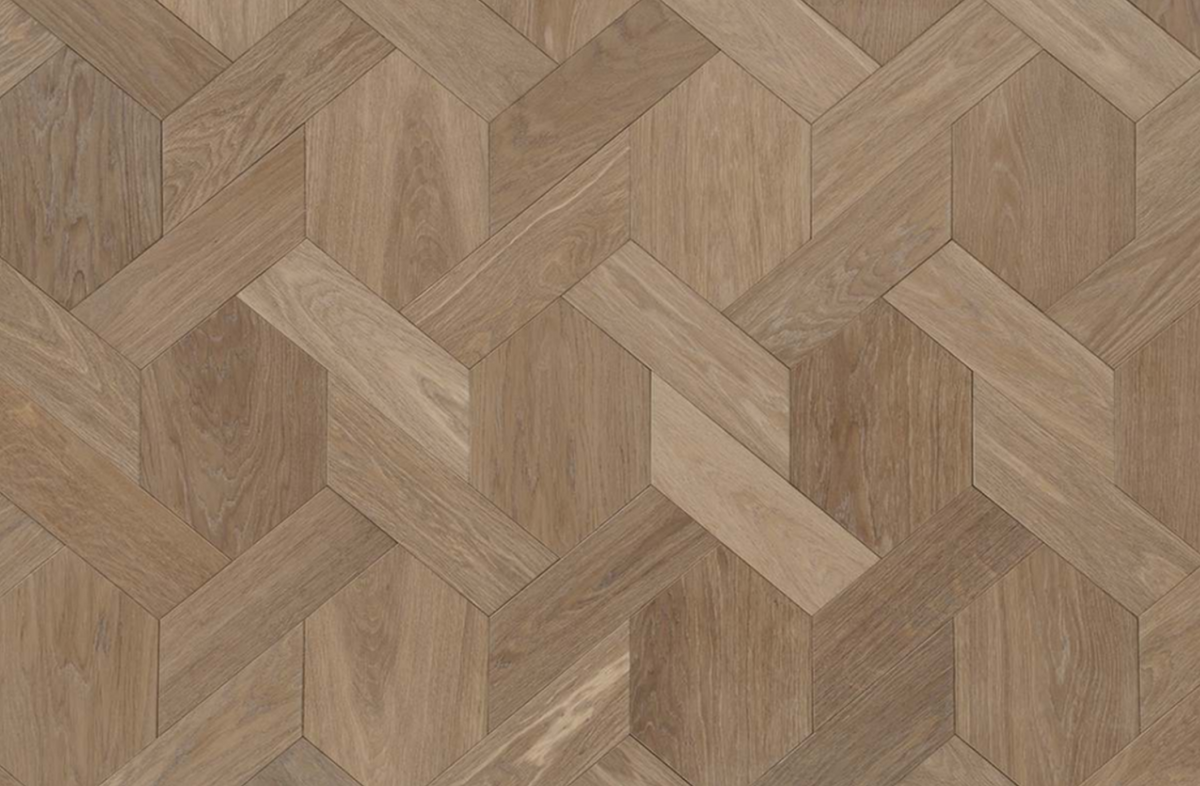 CLE00399 Prime Grade  Smoky Grey UV Oiled Engineered European Oak Mansion weave